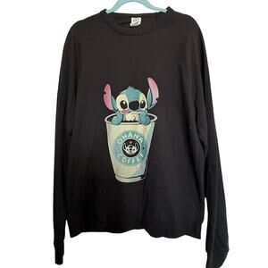 Vintage Disney Stitch Ohana Coffee Sweatshirt  2XL Cozycore Delta Fleece